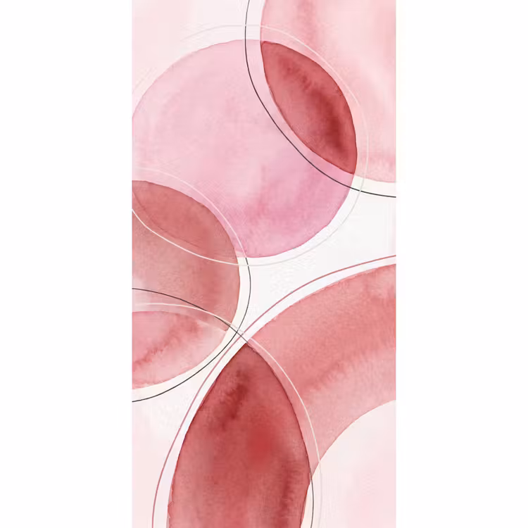 Abstract - Cirkels - Modern - Roze - Kunst Behang Vlies klein -3d_website