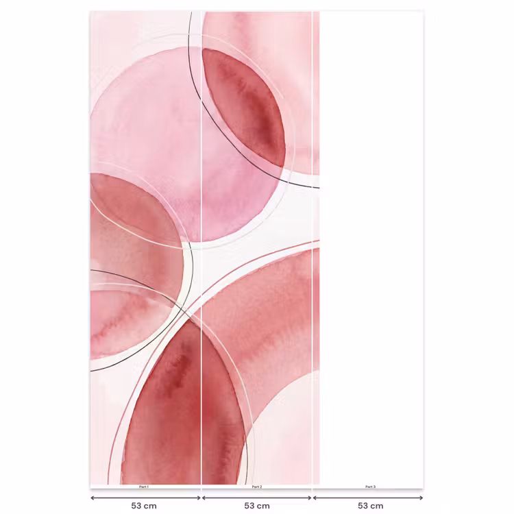 Abstract - Cirkels - Modern - Roze - Kunst Behang Vlies klein -USP_banen
