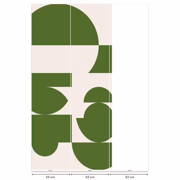 Abstract - Geometrie - Modern - Groen - Wit Behang Vlies klein -USP_banen