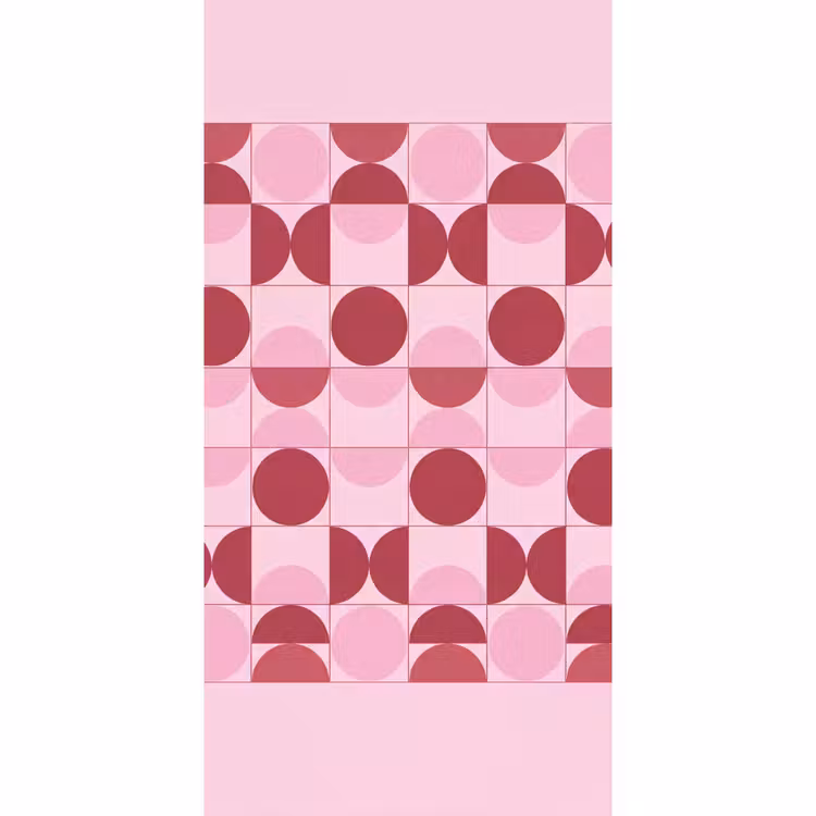 Abstract - Geometrisch - Cirkels - Roze - Modern Behang Vlies klein -3d_website