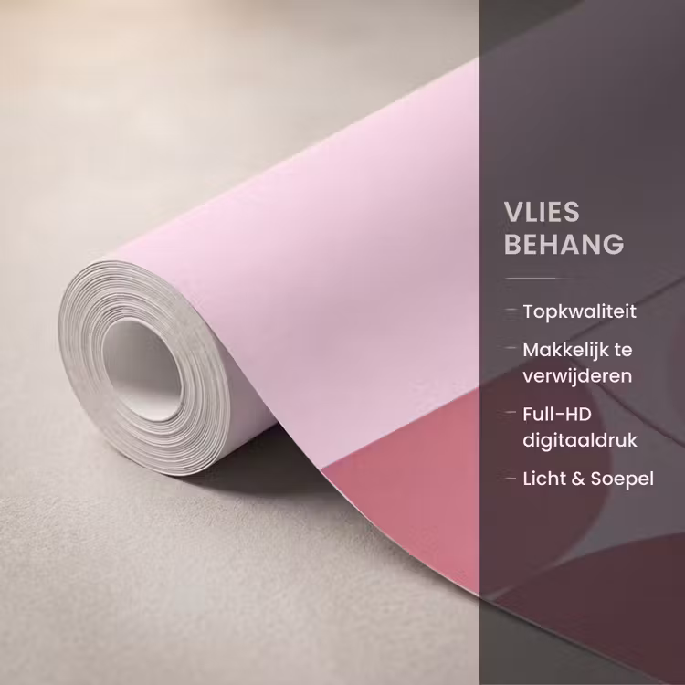 Abstract - Geometrisch - Cirkels - Roze - Modern Behang Vlies klein -USP_closeupNL