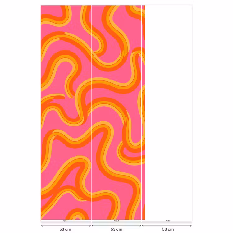 Abstract - Golvende lijnen - Modern - Kleurrijk Behang Vlies klein -USP_banen