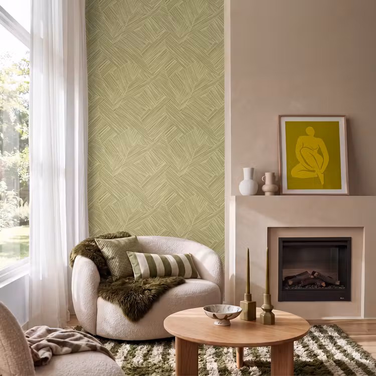 Abstract - Modern - Groen Behang Vlies klein 1076 -sfeer2