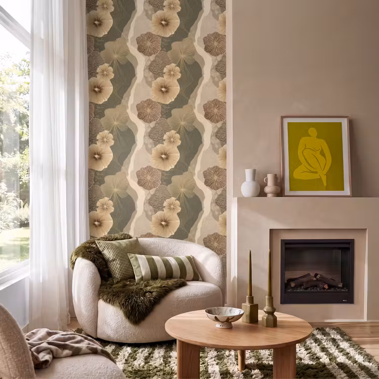 Abstract - Modern - Groen Behang Vlies klein 1076 -sfeer2
