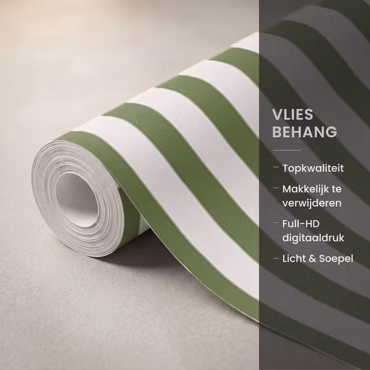 Abstract - Oog - Strepen - Modern - Groen Behang Vlies klein -USP_closeupNL