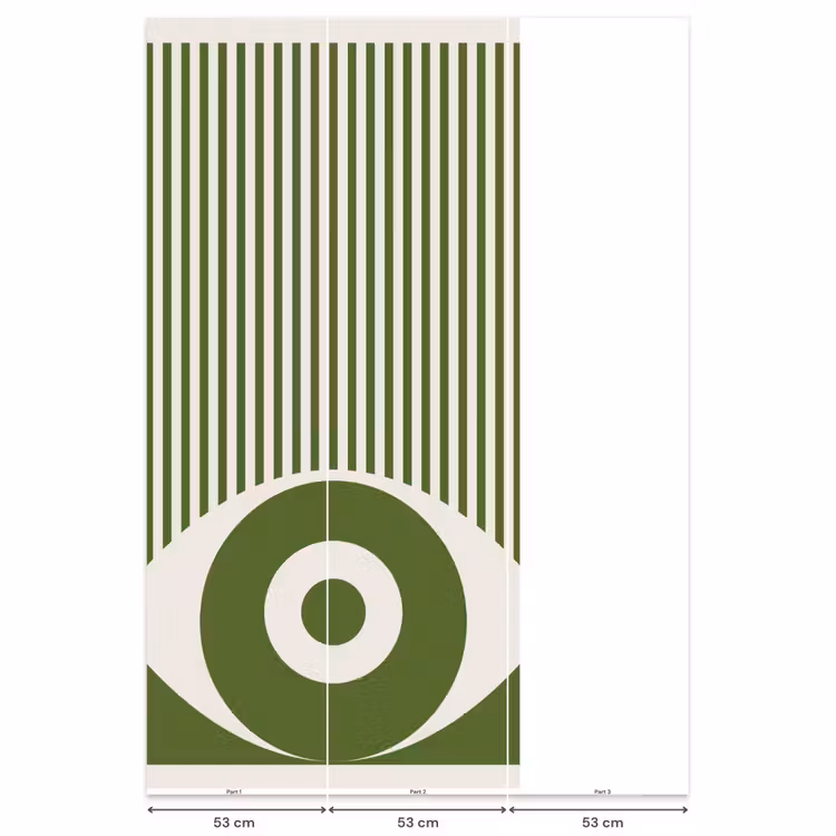 Abstract - Oog - Strepen - Modern - Groen Behang Vlies klein -USP_banen