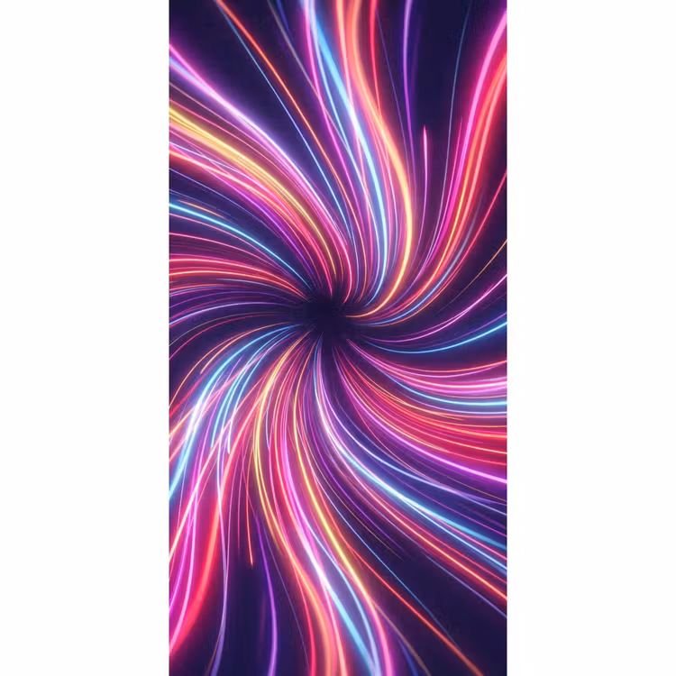 Abstract - Swirl - Futuristic - Neon Behang Vlies klein -3d_website