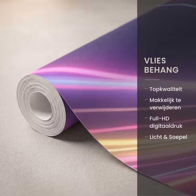 Abstract - Swirl - Futuristic - Neon Behang Vlies klein -USP_closeupNL