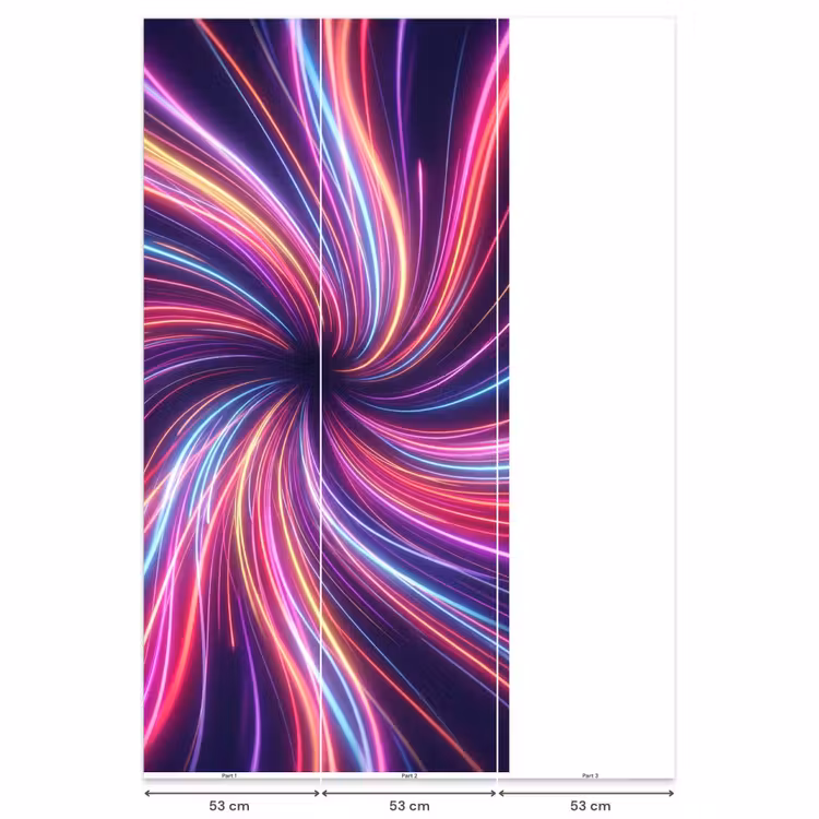 Abstract - Swirl - Futuristic - Neon Behang Vlies klein -USP_banen