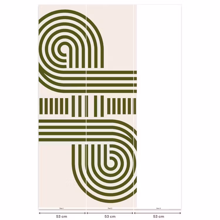 Abstract - Vormen - Modern - Groen Behang Vlies klein -USP_banen