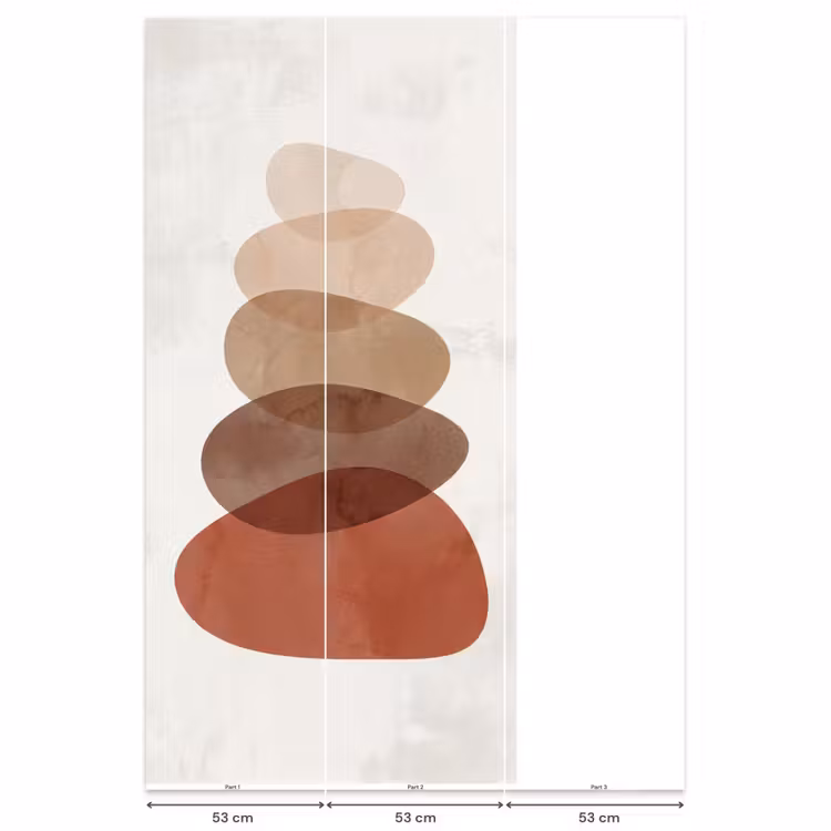 Abstractie - Gestapeld - Balans - Modern - Aardetinten Behang Vlies klein -USP_banen
