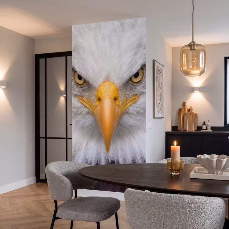Amerikaans - Zeearend - Portret - Geel Behang Vlies klein -sfeer3