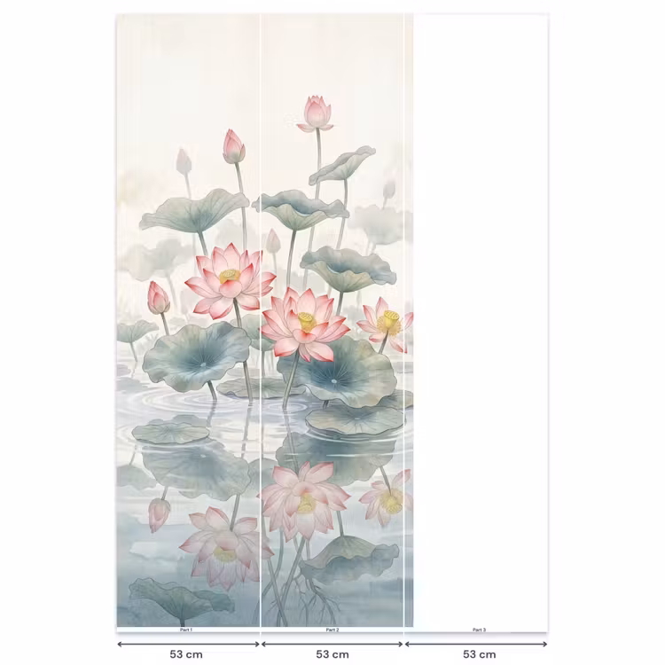 Aquarel - Lotusbloemen - Kleurrijk Behang Vlies klein -USP_banen