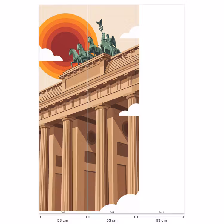 Architectuur - Brandenburg - Berlijn - Zonsondergang - Historisch Behang Vlies klein -USP_banen