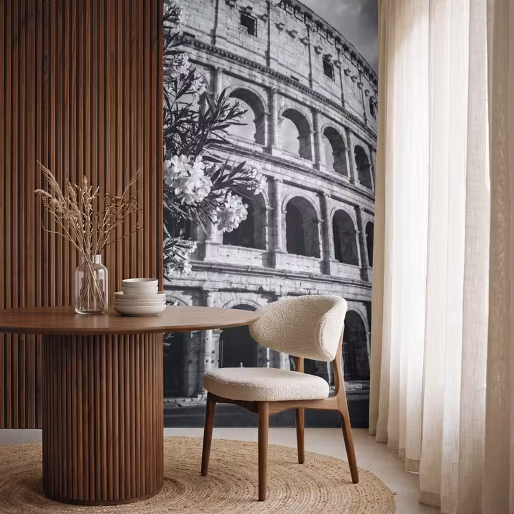 Architectuur - Colosseum - Rome - Historisch - Zwart-wit Behang Vlies klein -sfeer1
