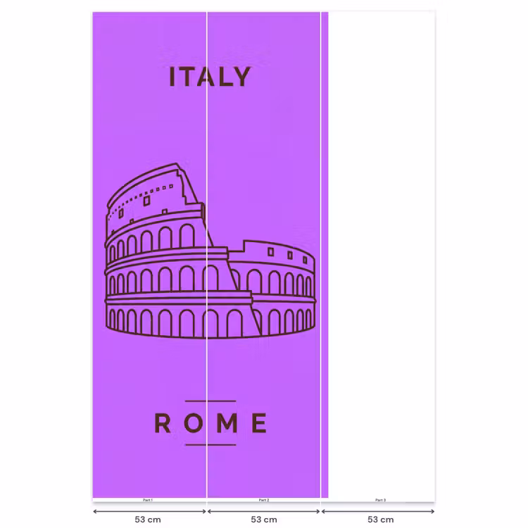 Architectuur - Colosseum - Rome - Minimalistisch - Paars Behang Vlies klein -USP_banen
