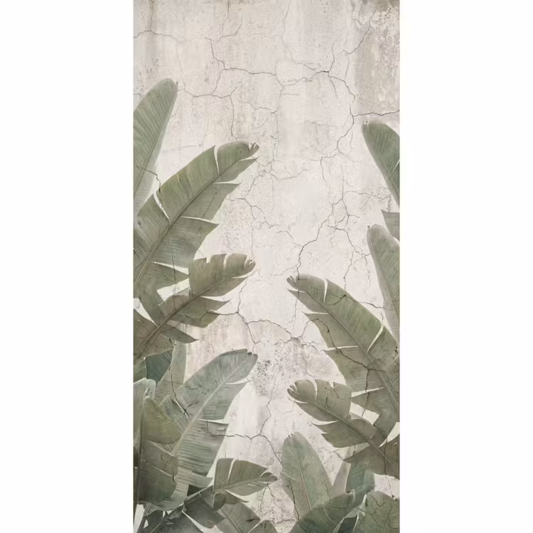 Bananenbladeren - Beton - Groen Behang Vlies klein -3d_website