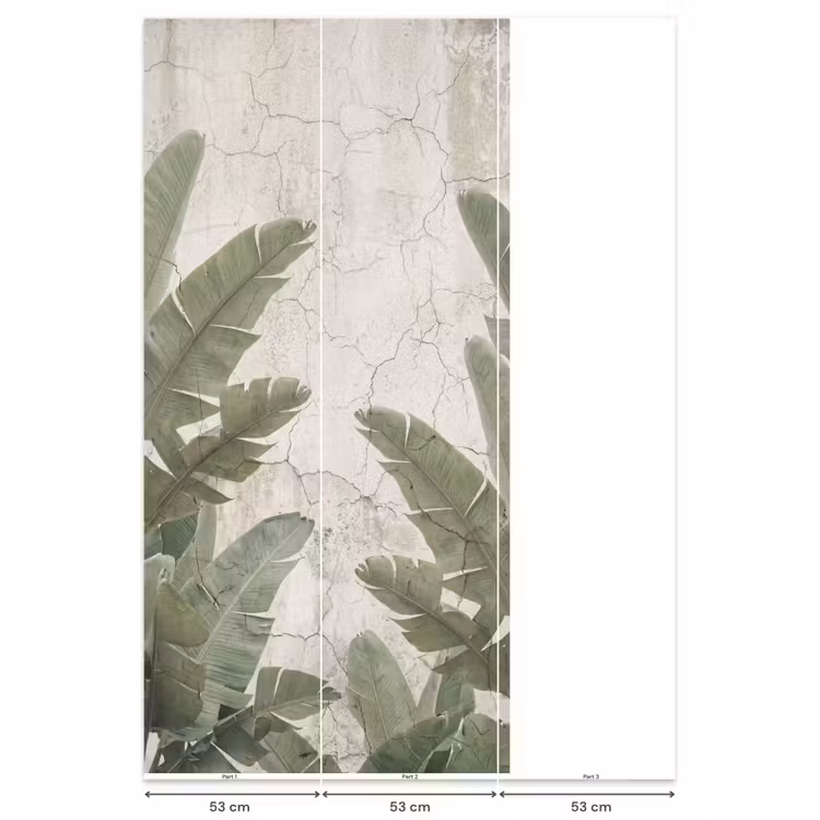 Bananenbladeren - Beton - Groen Behang Vlies klein -USP_banen