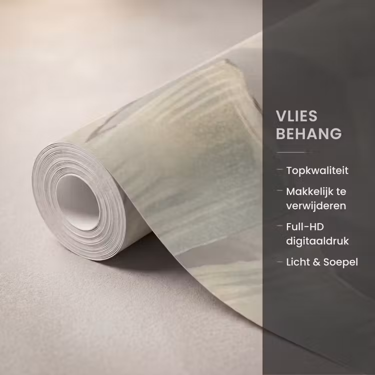 Bladeren - Tropisch - Natuur - Modern - Beige Behang Vlies klein -USP_closeupNL