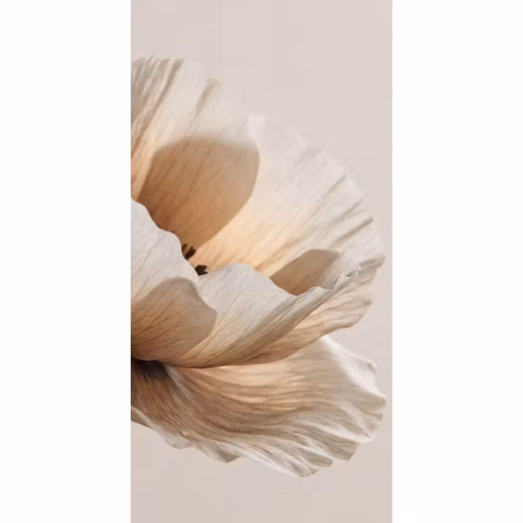 Bloem - Beige - Crème Behang Vlies klein -3d_website