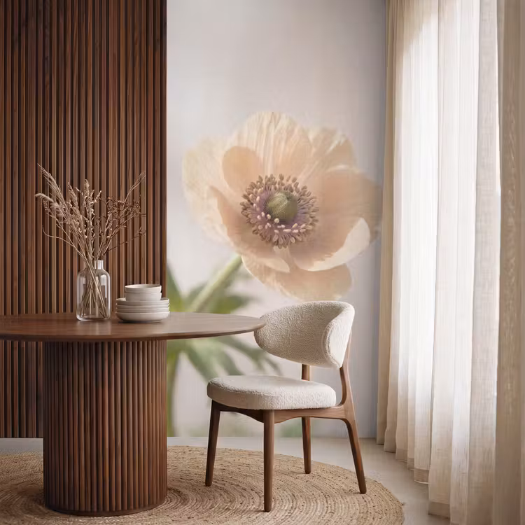 Bloem - Minimalistisch - Groen Behang Vlies klein -sfeer1