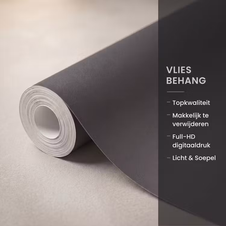 Bloem - Minimalistisch - Zwart - Wit Behang Vlies klein -USP_closeupNL