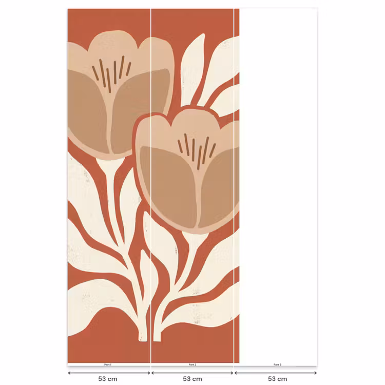 Bloemen - Abstract - Modern - Beige - Natuur Behang Vlies klein -USP_banen