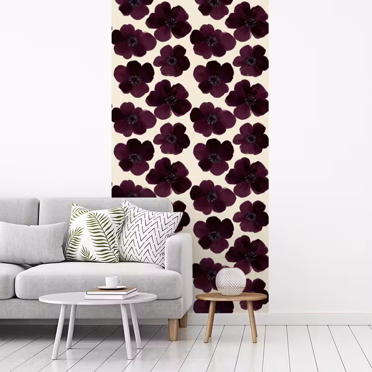 Bloemen - Aquarel - Paars fotobehang vinyl groot 64 -woonkamer