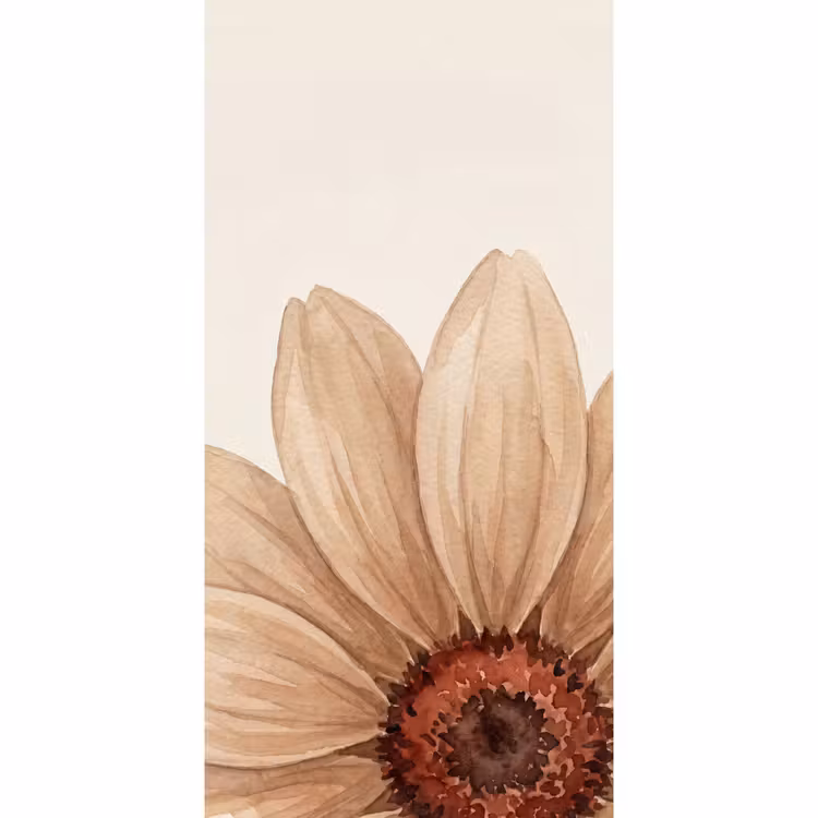 Bloemen - Bloemblad - Natuur - Aquarel - Beige Behang Vlies klein -3d_website