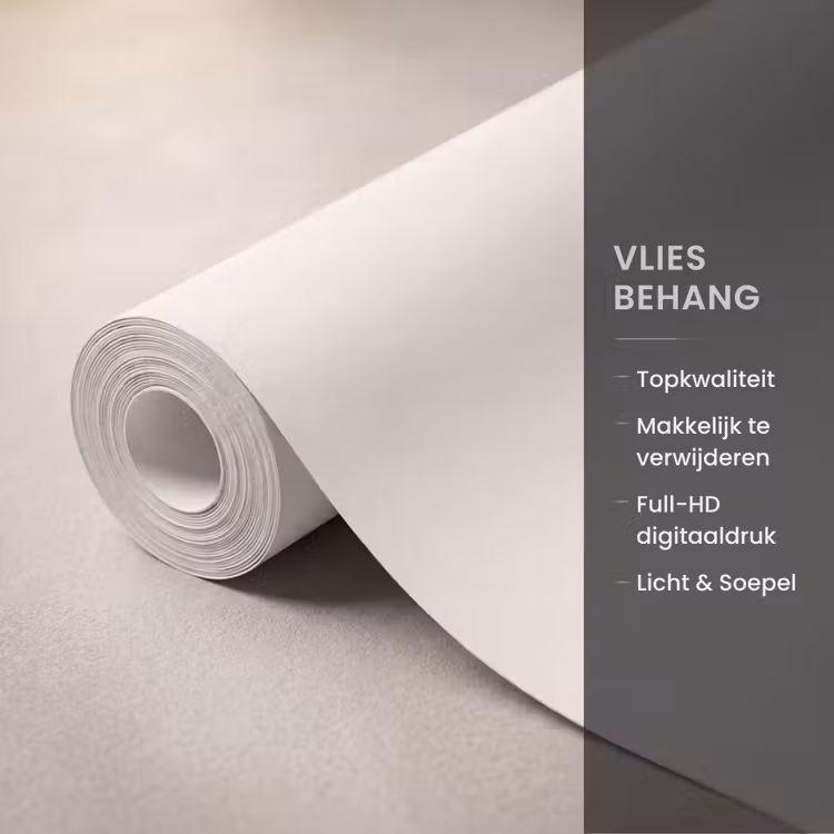 Bloemen - Bloemblad - Natuur - Aquarel - Beige Behang Vlies klein -USP_closeupNL