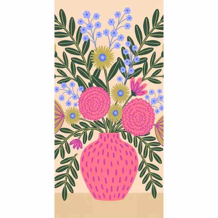 Bloemen - Boeket - Natuur - Abstract - Roze Behang Vlies klein -3d_website