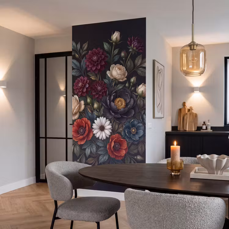 Bloemen - Boeket - Natuur - Klassiek - Weelderig Behang Vlies klein -sfeer3