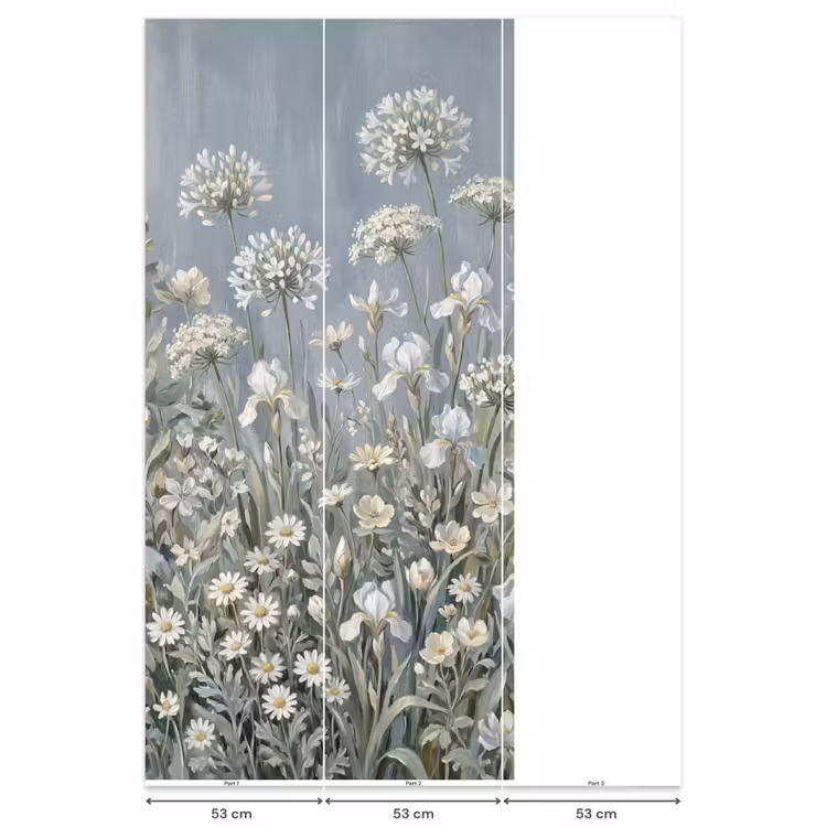 Bloemen - Botanisch - Blauw Behang Vlies klein -USP_banen