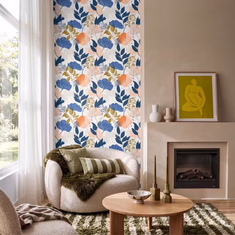 Bloemen - Botanisch - Kleurrijk Behang Vlies klein 1076 -sfeer2