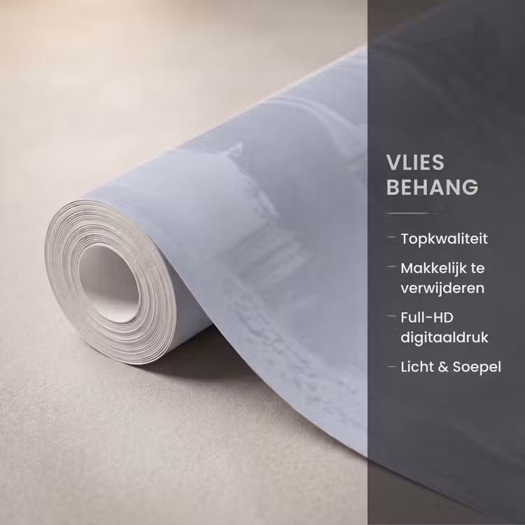 Bloemen - Illustratie - Blauw Behang Vlies klein -USP_closeupNL