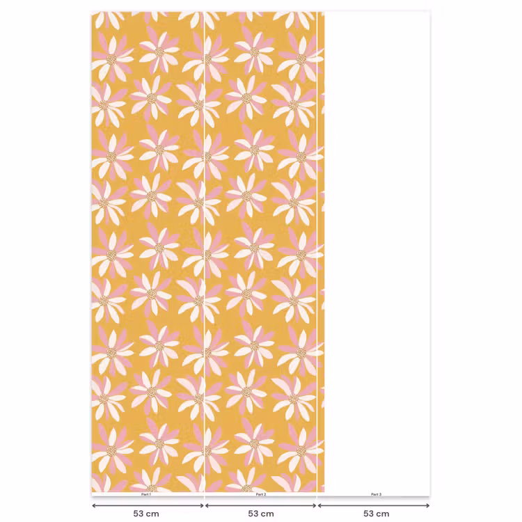 Bloemen - Modern - Geel Behang Vlies klein 1076 -USP_banen