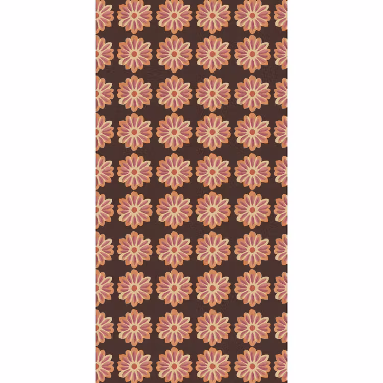 Bloemen - Patroon - Bruin Behang Vlies klein 1076 -3d_website