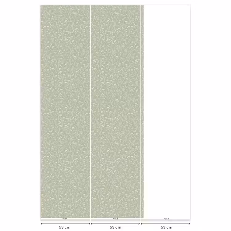 Bloemen - Patroon - Groen Behang Vlies klein 1076 -USP_banen