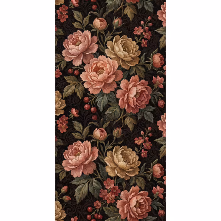 Bloemen - Patroon - Natuur - Vintage - Roze Behang Vlies klein -3d_website