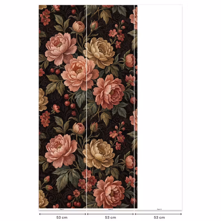 Bloemen - Patroon - Natuur - Vintage - Roze Behang Vlies klein -USP_banen
