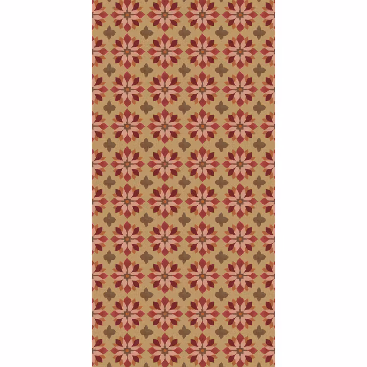 Bloemen - Retro - Groen Behang Vlies klein 1076 -3d_website