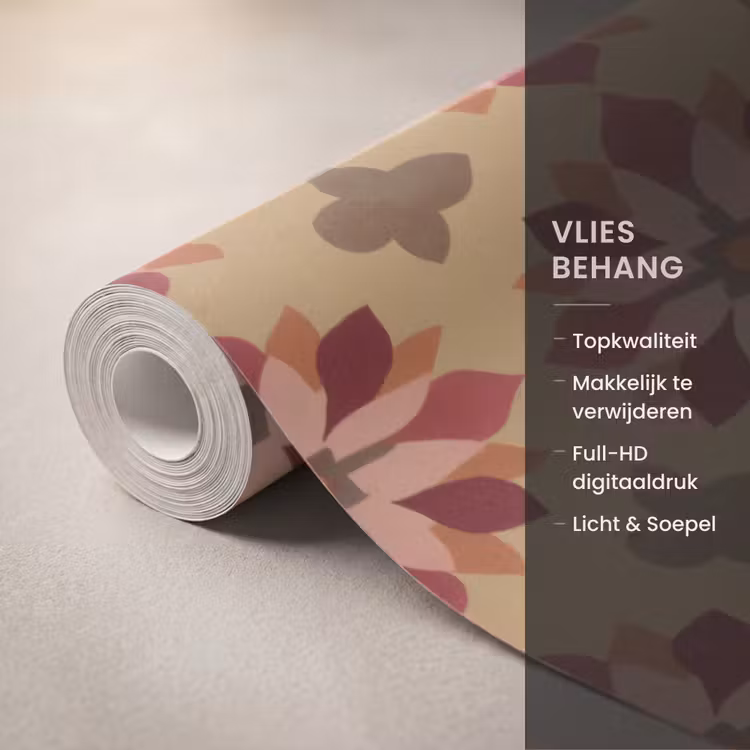 Bloemen - Retro - Groen Behang Vlies klein 1076 -USP_closeupNL