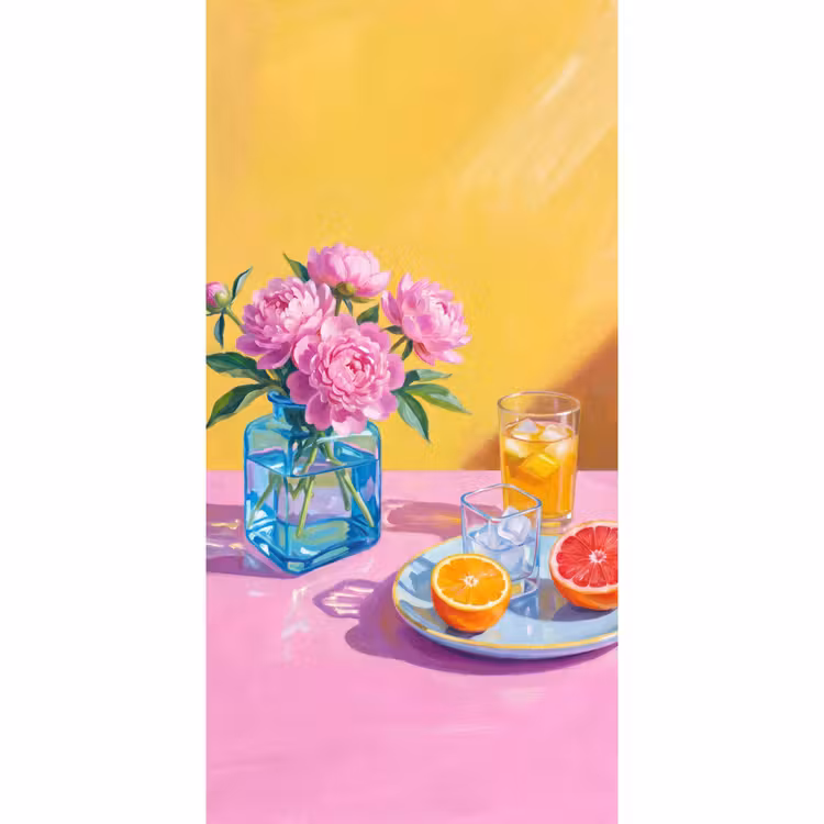 Behang - Bloemen - Roze - Modern - Bloemen - Roze - Modern Behang Vlies klein