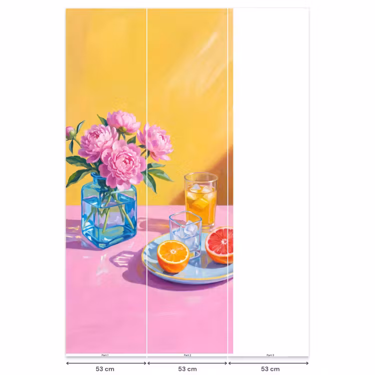 Behang - Bloemen - Roze - Modern - Bloemen - Roze - Modern Behang Vlies klein