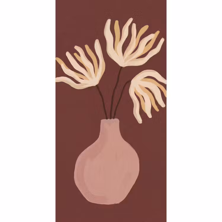 Bloemen - Vaas - Abstract - Modern - Aardetinten Behang Vlies klein -3d_website
