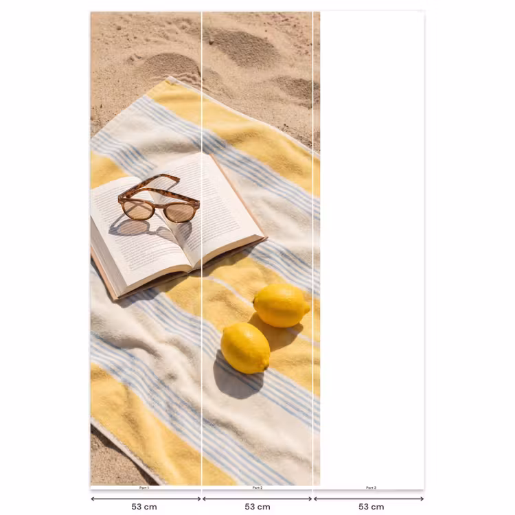 Boek - Zonnebril - Strand - Zomer - Geel Behang Vlies klein -USP_banen