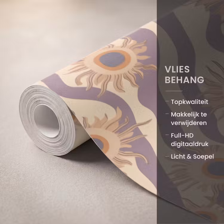 Bohemian - Vibe - Lavendelpaars Behang Vlies klein 1076 -USP_closeupNL