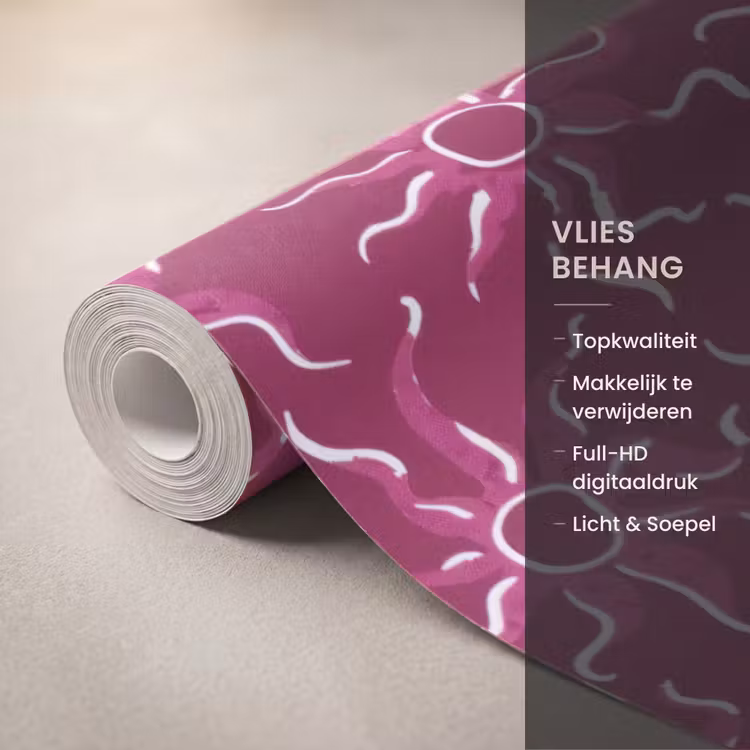 Bohemian - Zon - Magenta Behang Vlies klein 1076 -USP_closeupNL