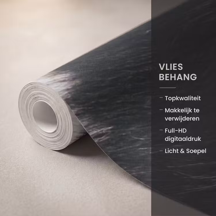 Bont - Textuur - Zwart - Wit Behang Vlies klein -USP_closeupNL