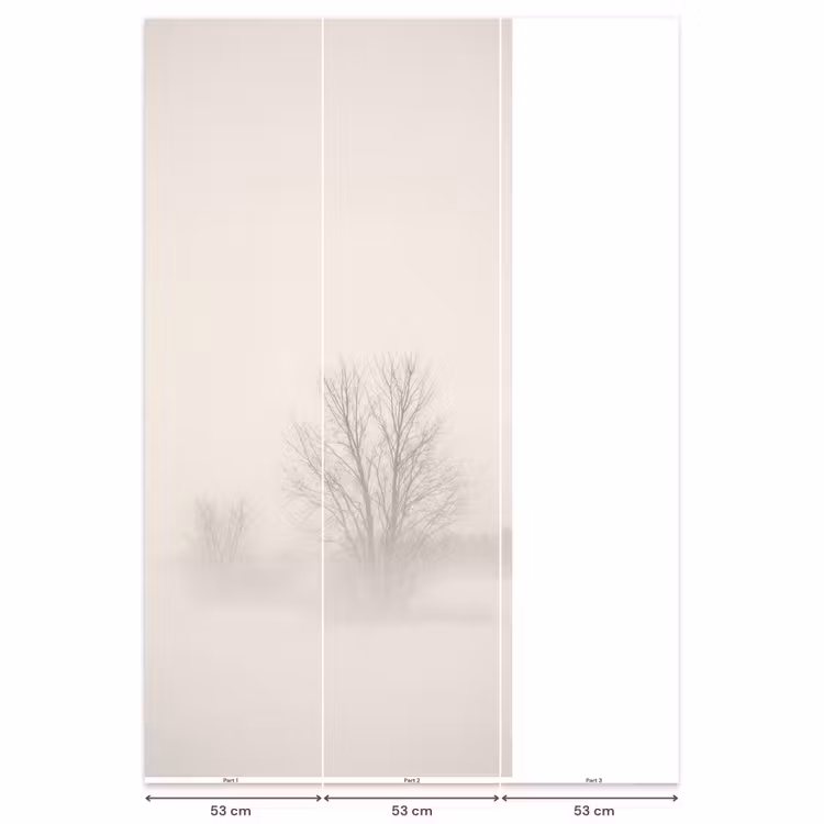 Boom - Mist - Sneeuw - Winter - Minimalistisch Behang Vlies klein -USP_banen